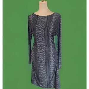 Kamali Kulture XL Graphic Dress Black White Swirl Print Stretch Jersey Midi